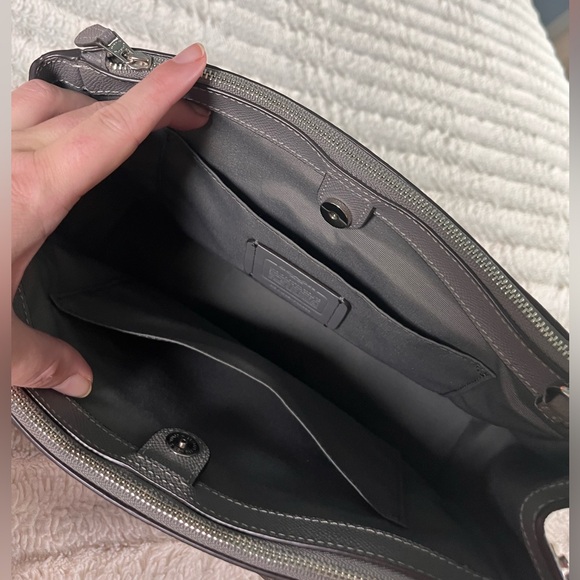 Coach Mini Surrey Carryall Bag Grey Crossgrain Leather NWT - Picture 10 of 13